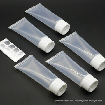 Tube cosmétique en plastique semi-transparent d&#39;emballage en gros pour le gel